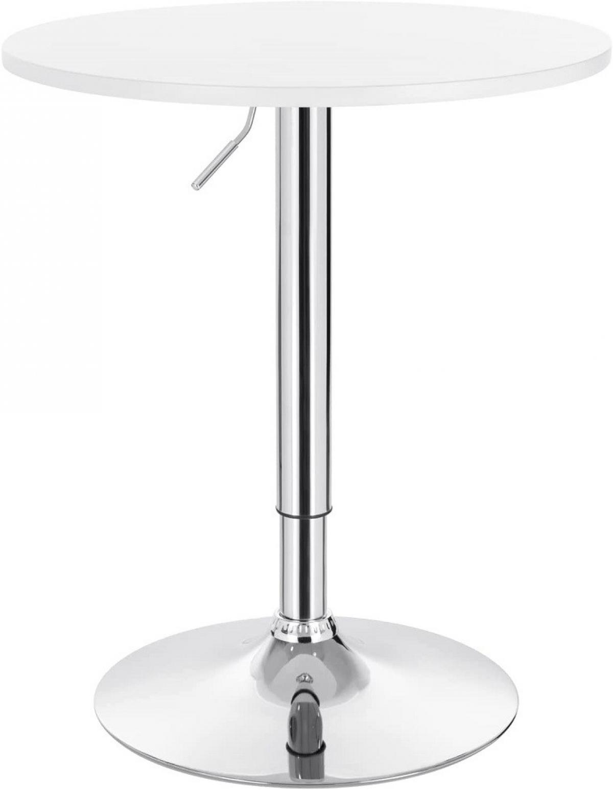 Mesa MABEL, graduable, tapa soft blanca, 70 cms de diámetro