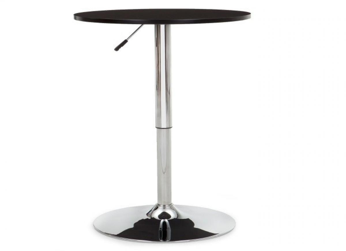Mesa MABEL, graduable, tapa soft negra, 70 cms de diámetro