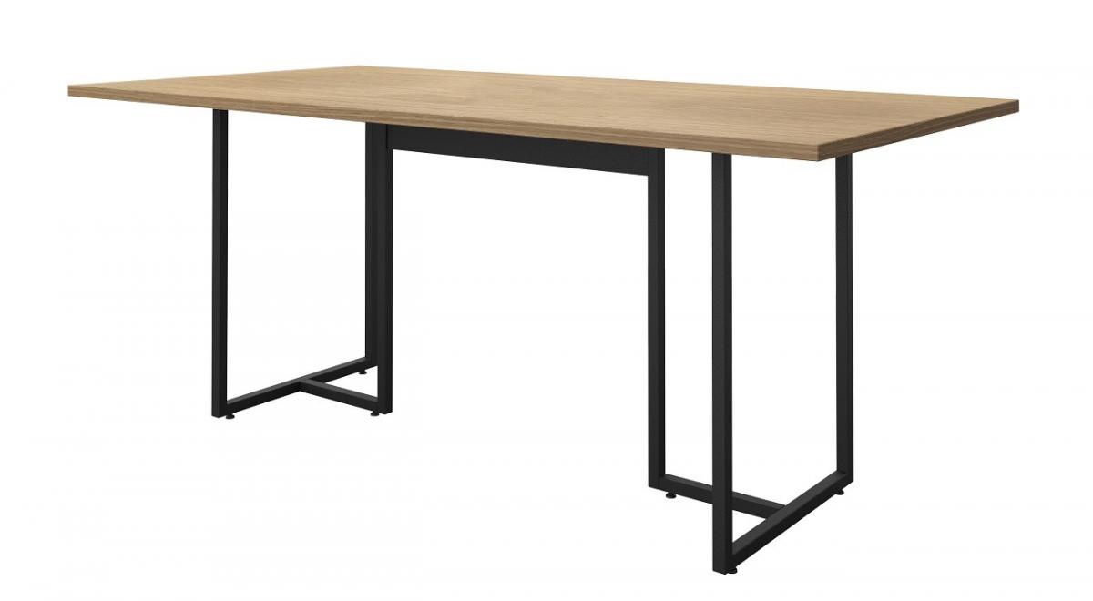 Mesa PRIME 25, metal negro, tapa MDP color avellana, 180 x 90 cms