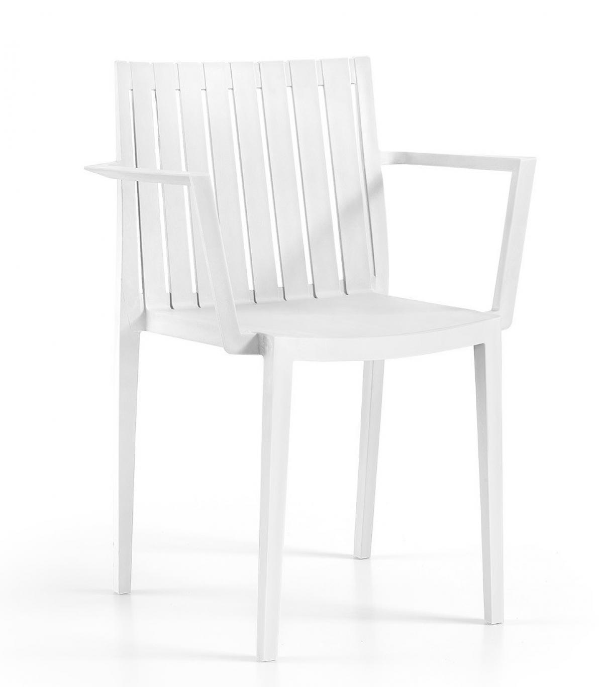 Sillón CHOPIN, apilable,  polipropileno blanco
