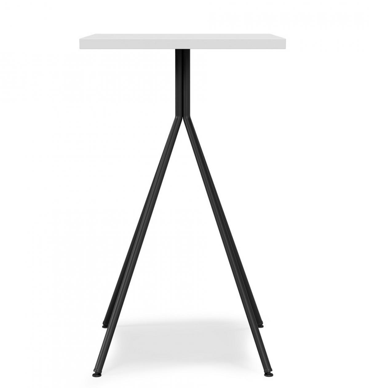 Mesa BISTRÓ, alta, metal negro, tapa de MDP color blanco, 60 x 60 cms