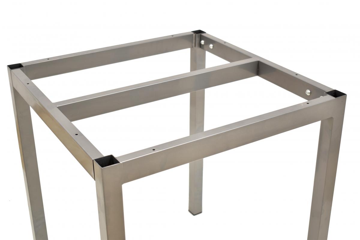 Base de mesa LIRIO, metal, gris plata, 65 x 65 cms, altura 72 cms, para tableros de 70 x 70 cms