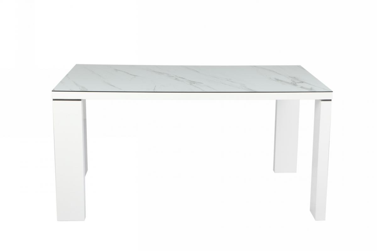 Mesa ROYAL, lacada blanca, cristal ceramico, 150 x 90 cms
