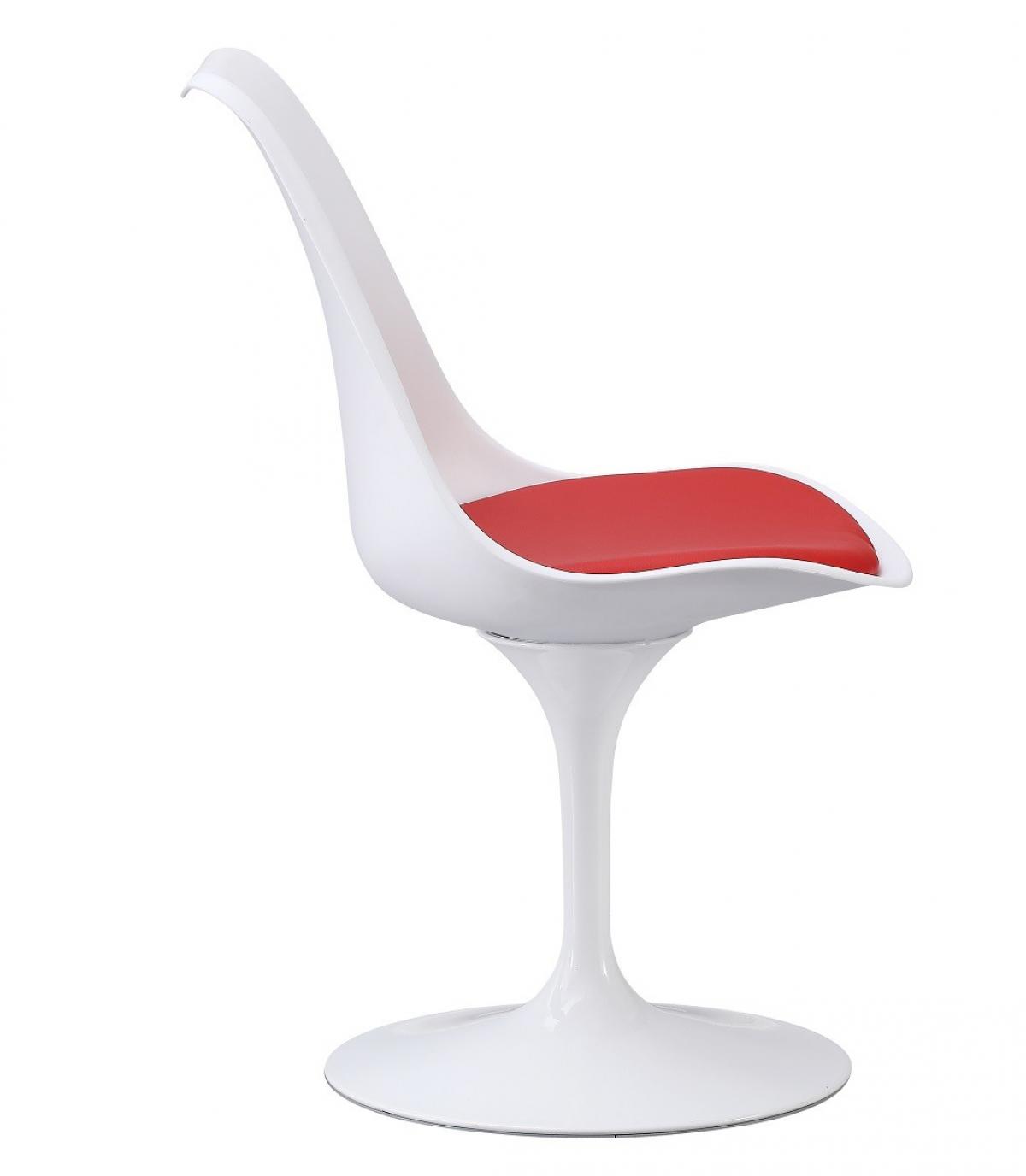 Silla TUL MT, metal, polipropileno blanco, cojín rojo