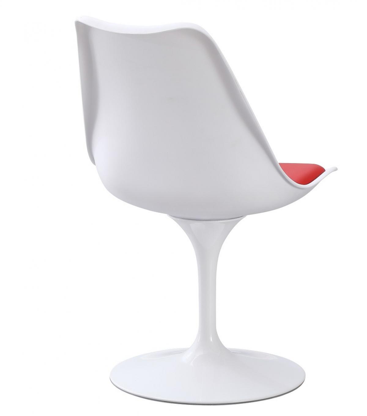 Silla TUL MT, metal, polipropileno blanco, cojín rojo