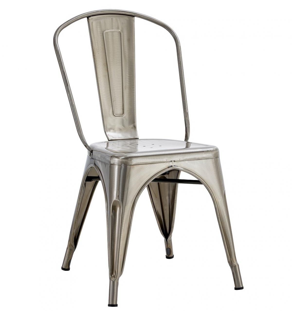 Silla TOL EK BRUSHED, acero, plata