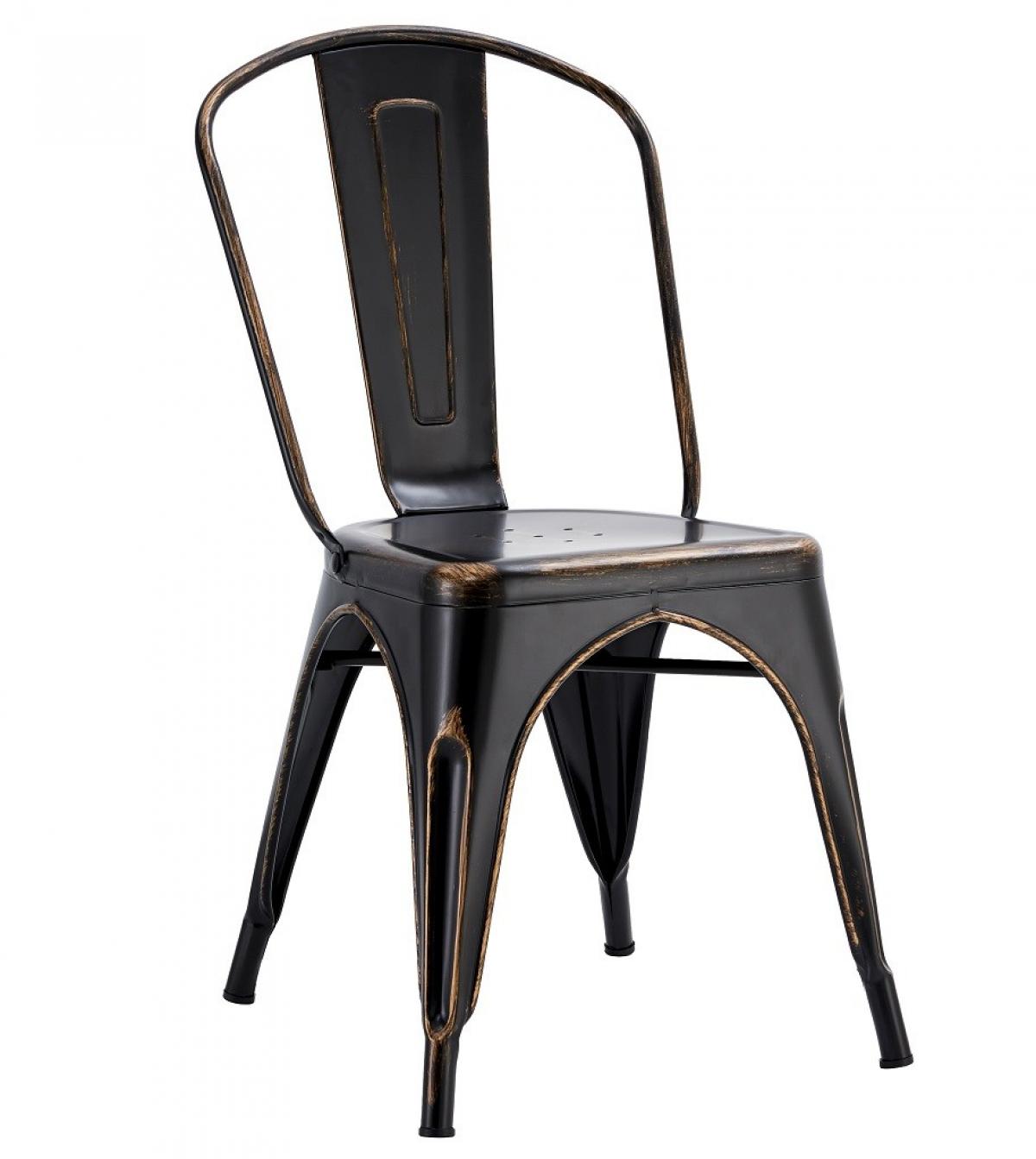 Silla TOL EK VINTAGE, acero, negra