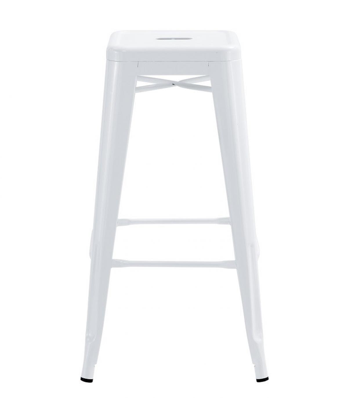 Taburete TOL EK LIMITED, acero, blanco