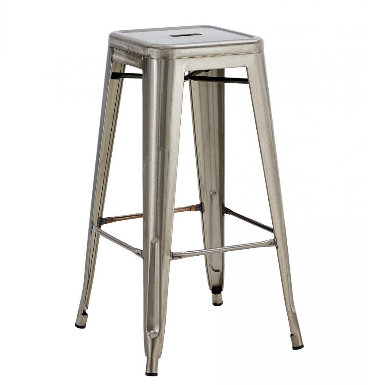 Taburete TOL EK BRUSHED, acero, plata