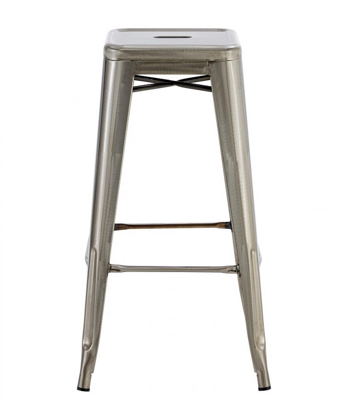 Taburete TOL EK BRUSHED, acero, plata