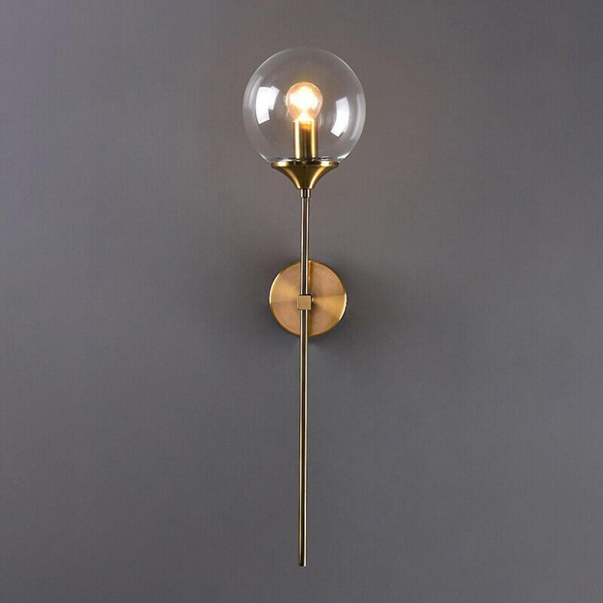 Aplique VARNA, metal dorado, tulipa transparente