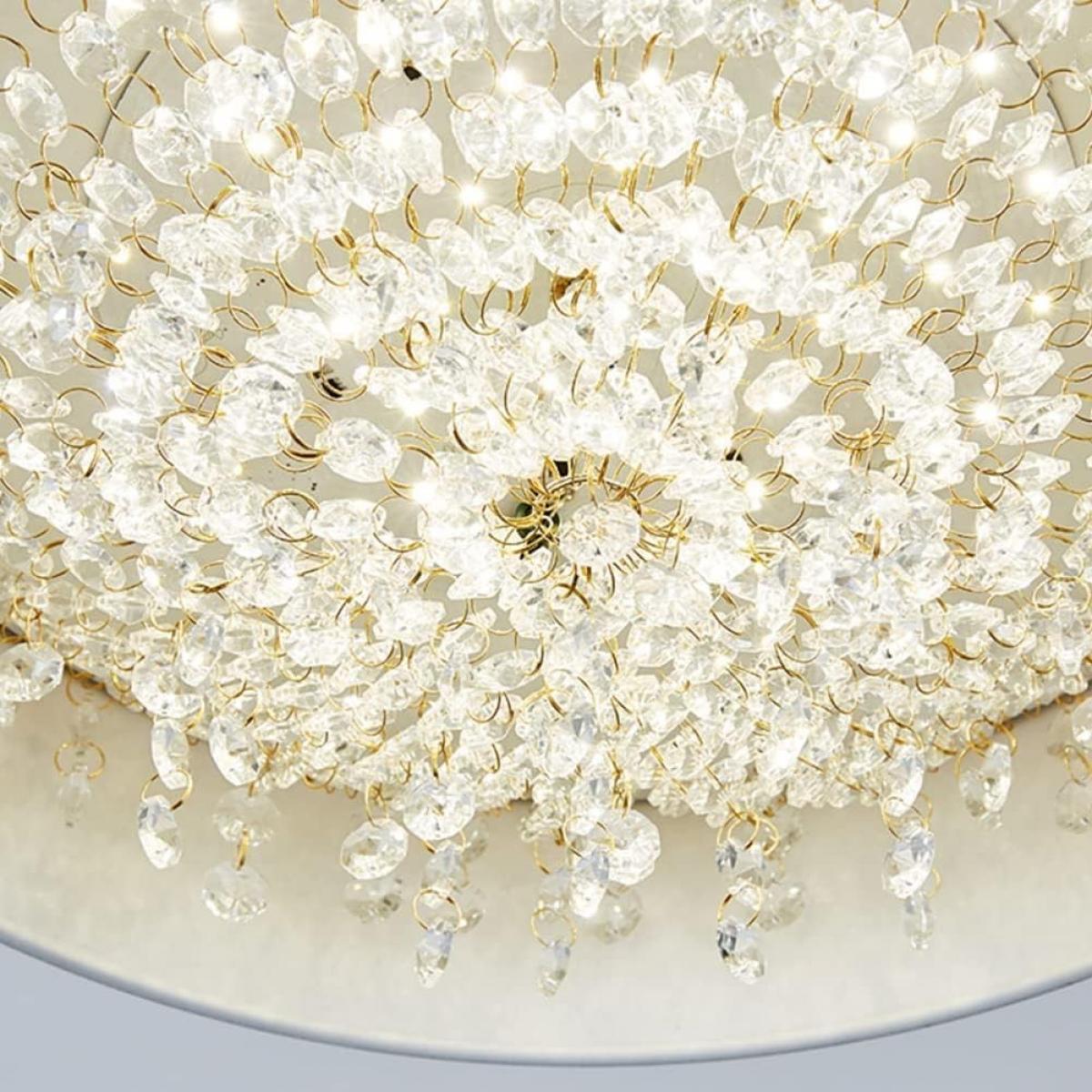 Lámpara JENA BL, colgante, metal, blanca, cristal, led