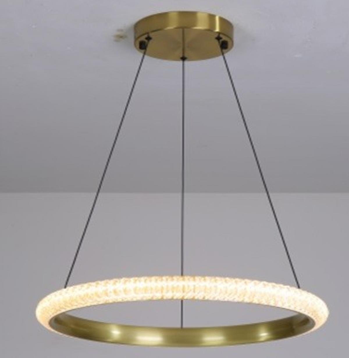 Lámpara BERKA 60, colgante, aluminio, dorada, acrílico, led