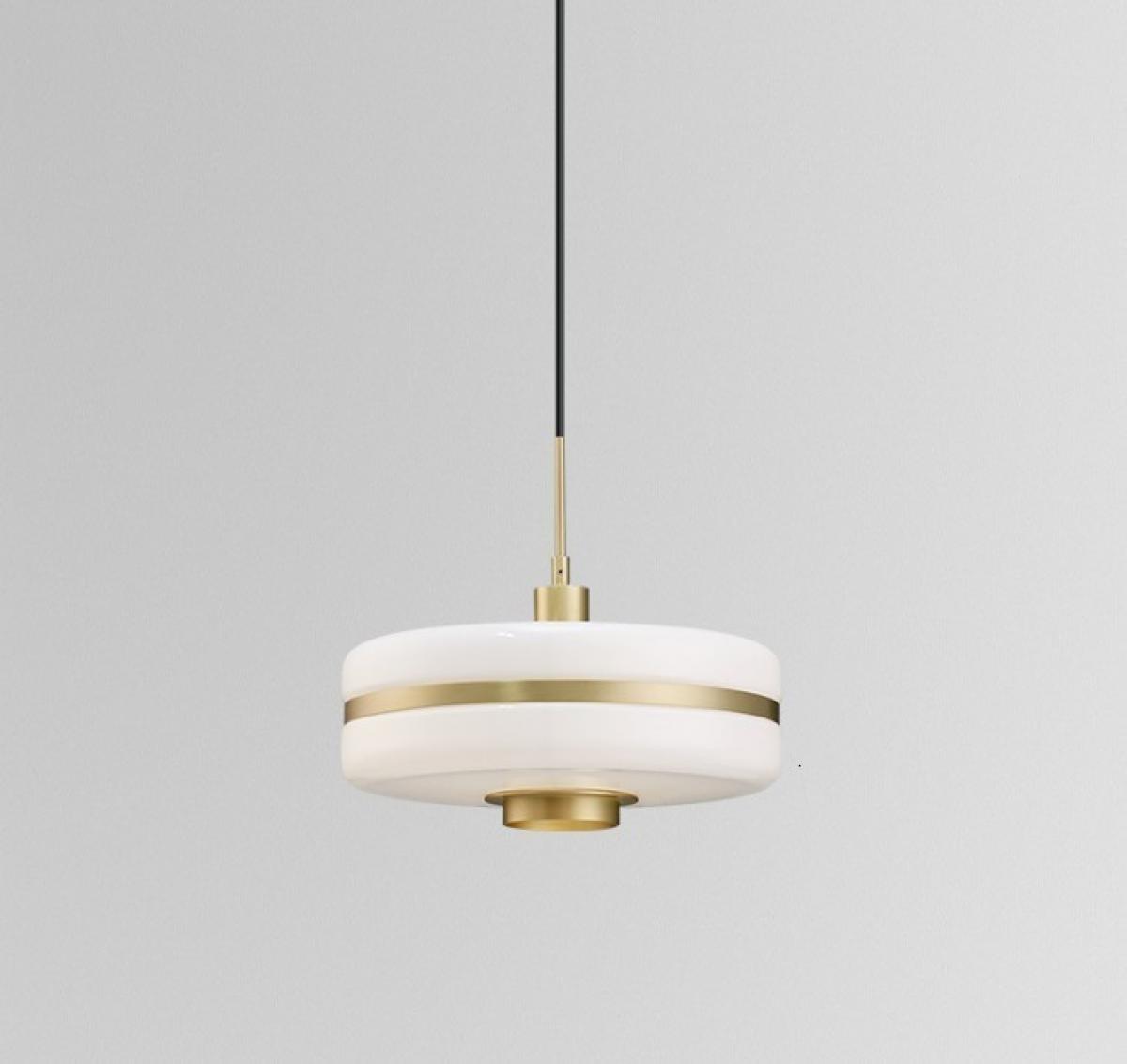 Lámpara LYRA, colgante, metal, cristal blanco