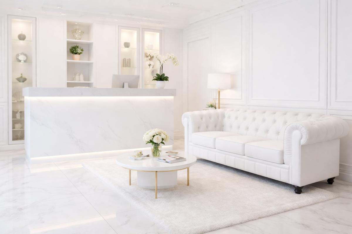 Sofá CHESTER NEW, 2 plazas, similpiel blanca