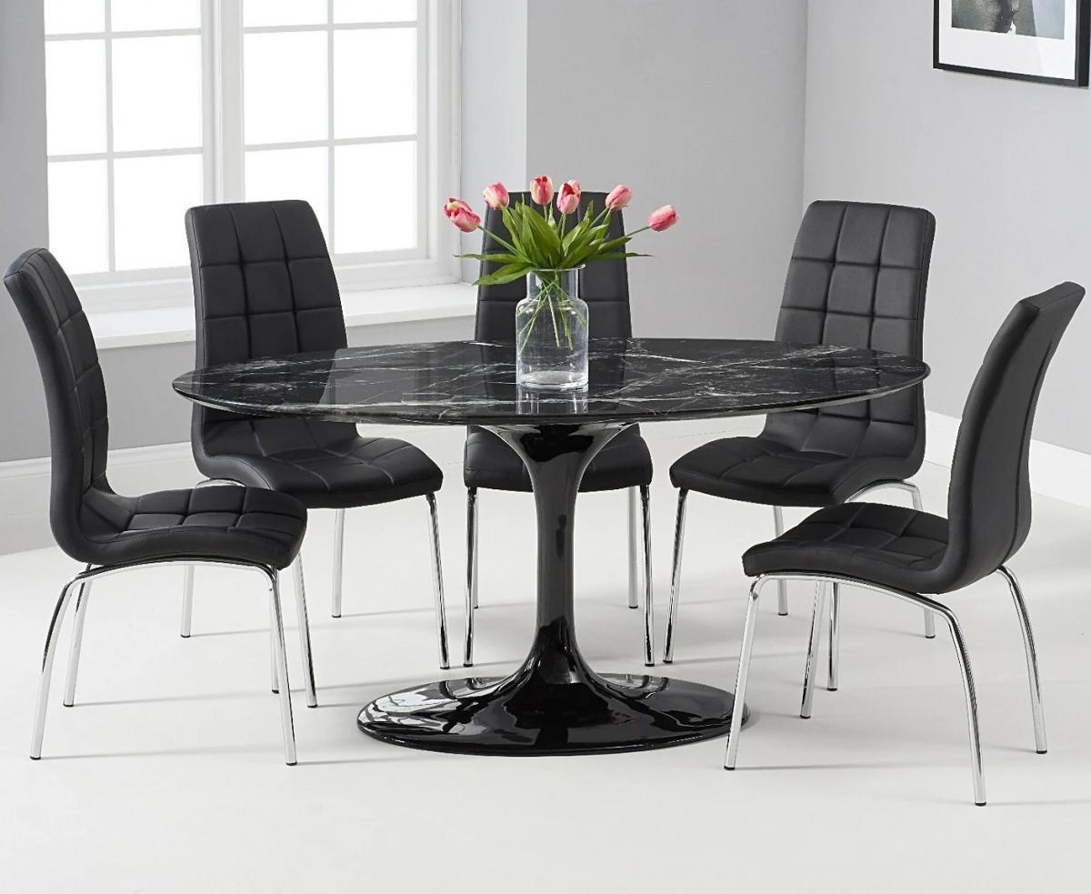 Mesa TUL, oval, fibra de vidrio, mármol negro 160x90 cms