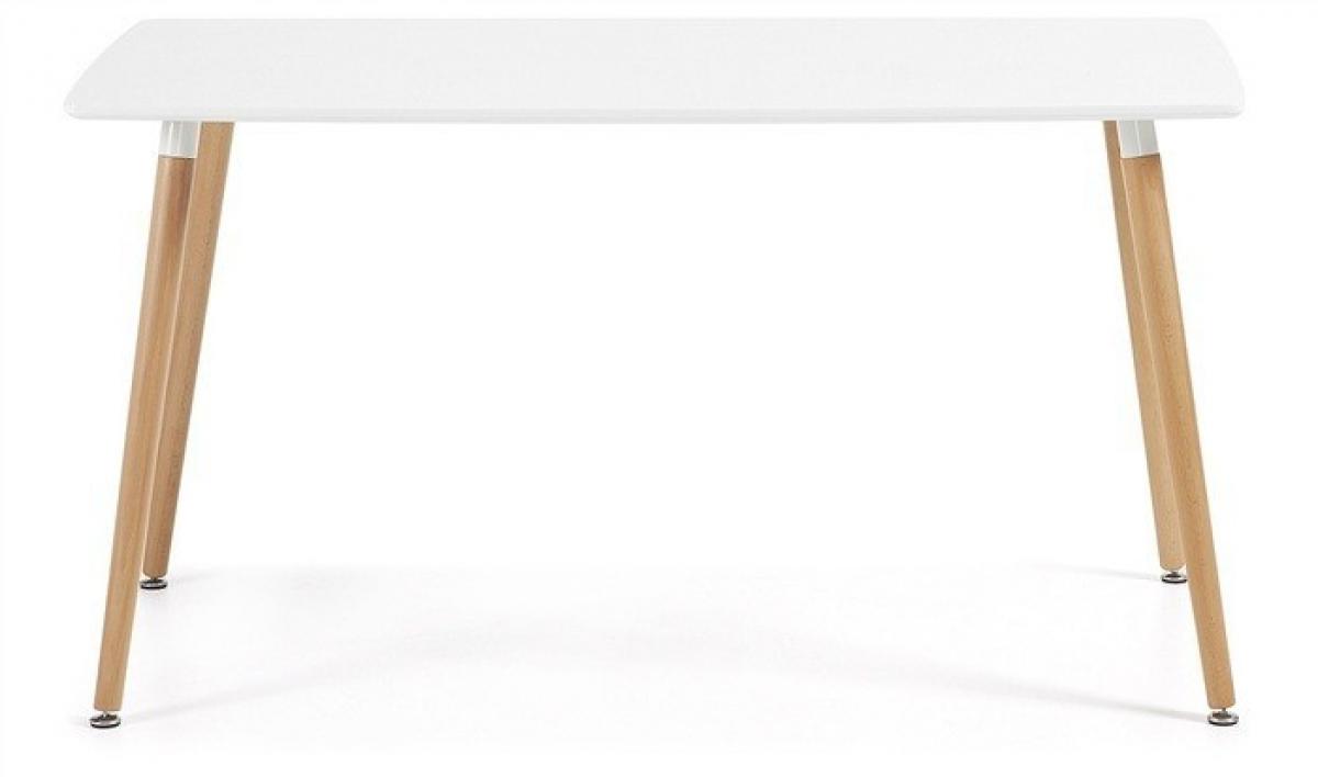 Mesa NURY, madera, tapa blanca, 160 x 90 cms