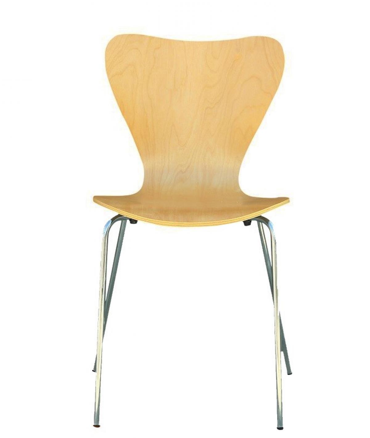 Silla JACOBO, apilable, cromada, acabado natural