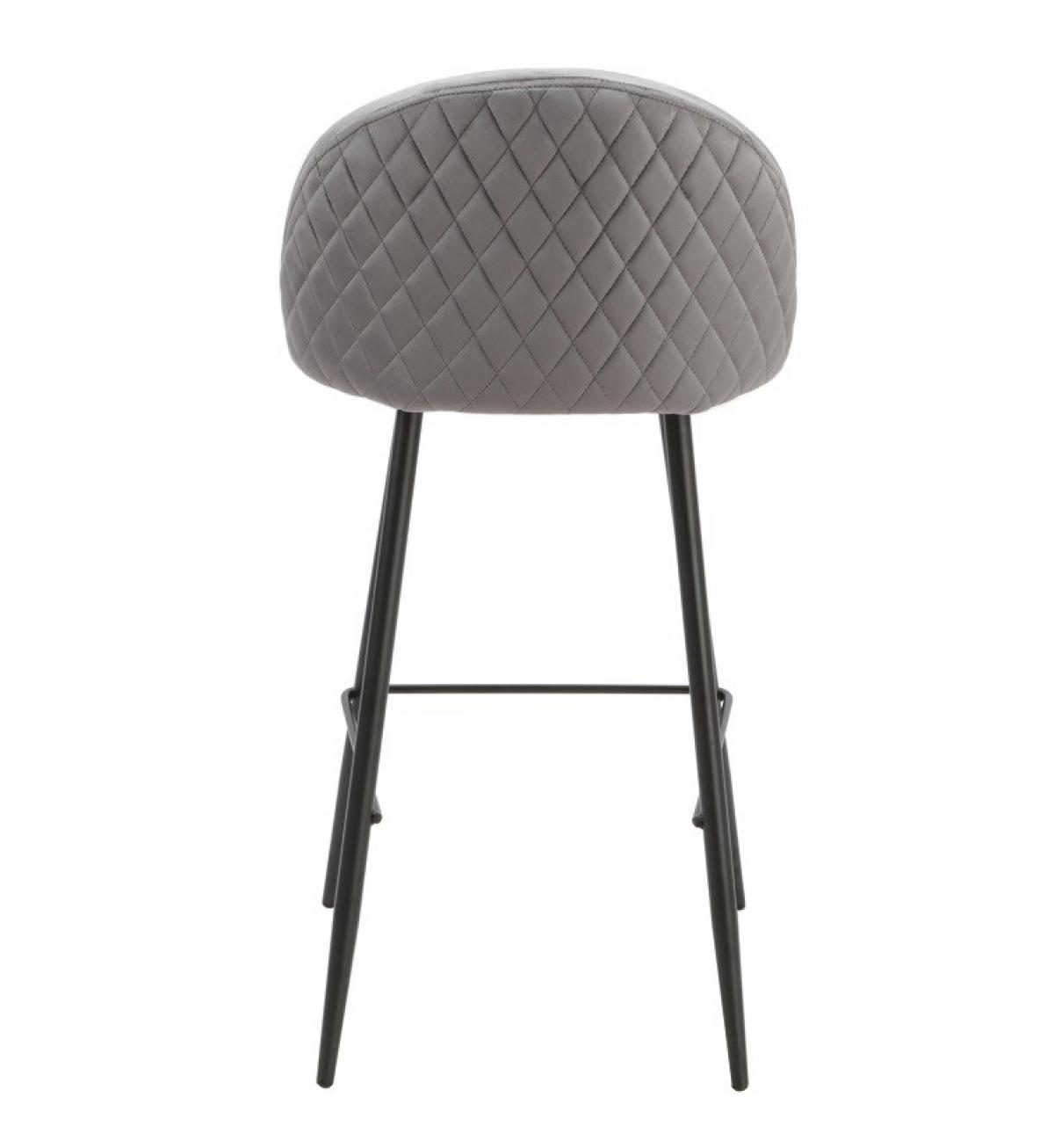 Taburete MAGDA NEW, metal, tapizado velvet gris