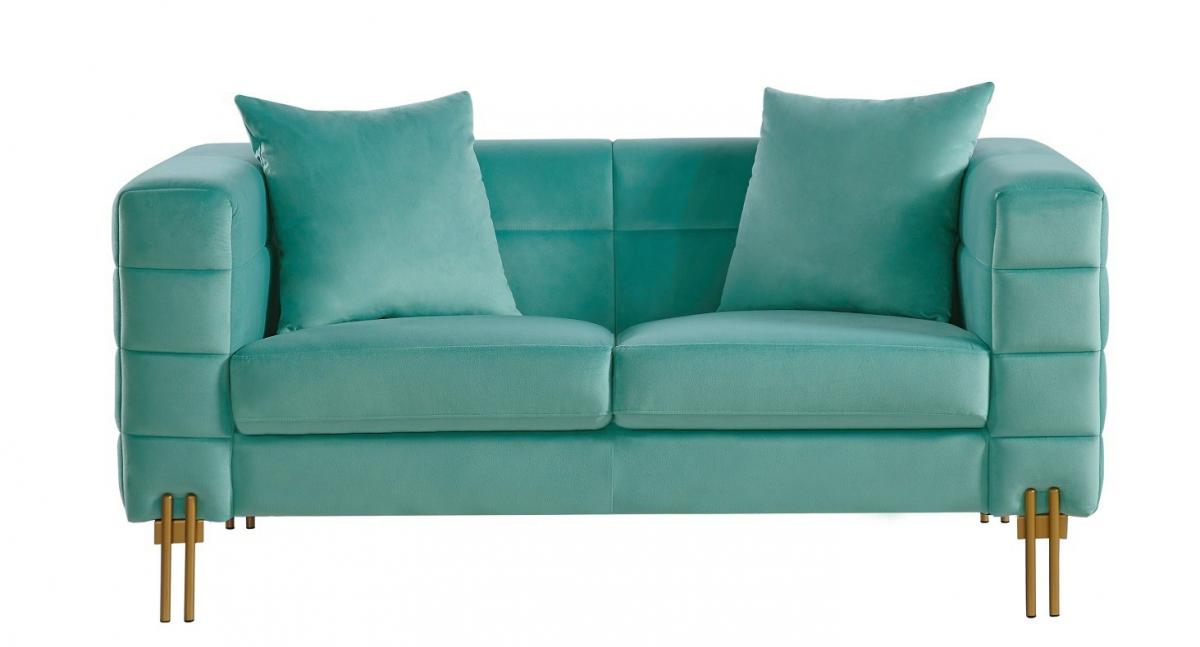 Sofá LARIOS, 2 plazas, tejido velvet verde agua 58