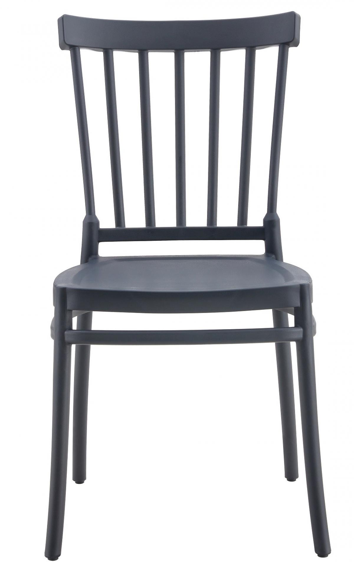 Silla MILOS NEW, apilable, tratamiento anti UV, polipropileno antracita
