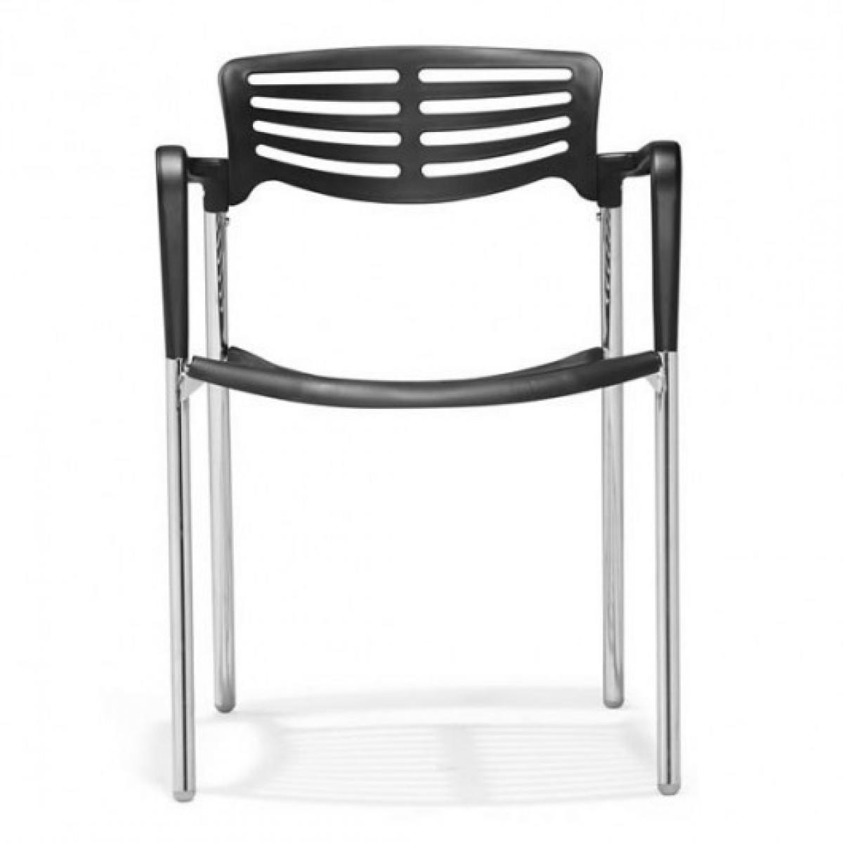 Sillón ALBENIZ, cromado, polipropileno negro