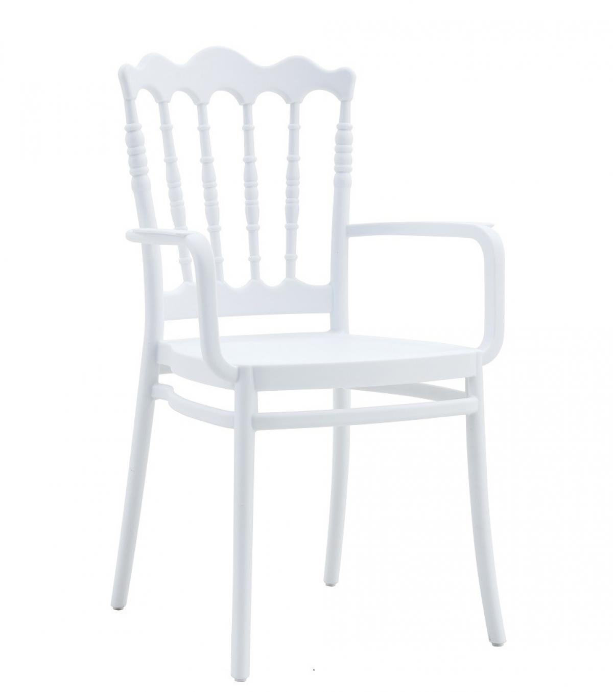 Sillón WEDDING, apilable, polipropileno blanco