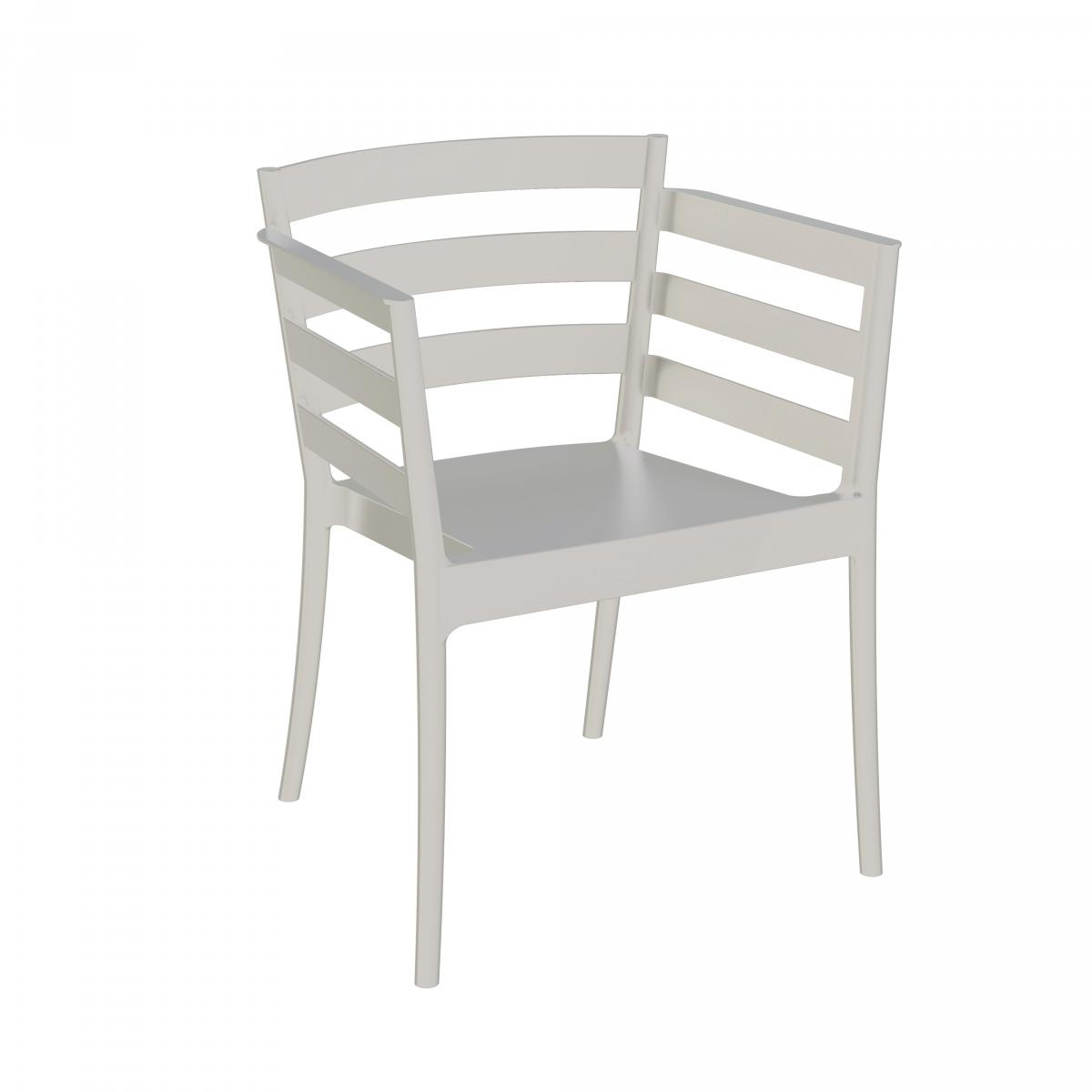Sillón SALERNO, apilable, polipropileno gris pálido