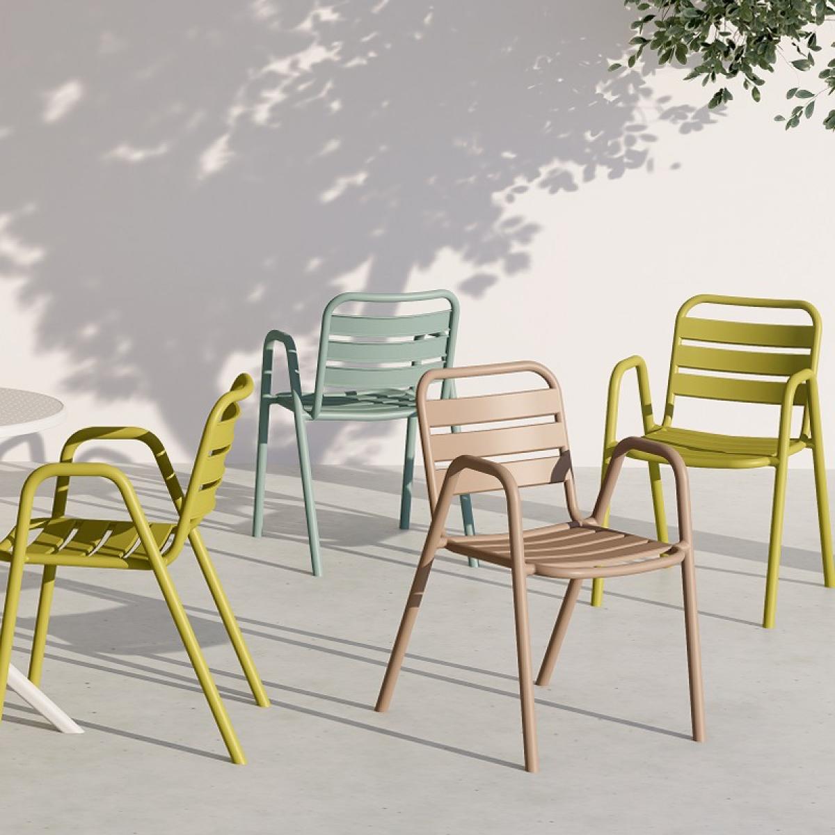 Sillón TROPICANA, apilable, polipropileno gris pálido