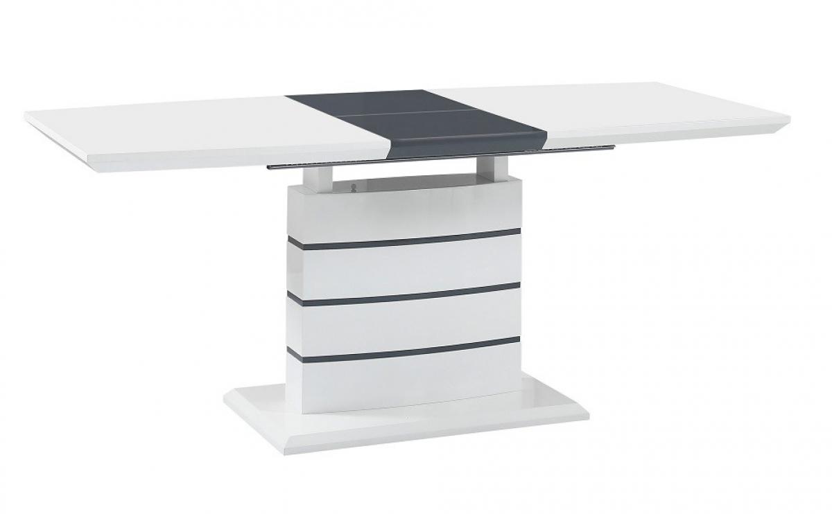 Mesa CHAMBERY, extensible, lacada blanca, 140 ~ 180 x 80 cms