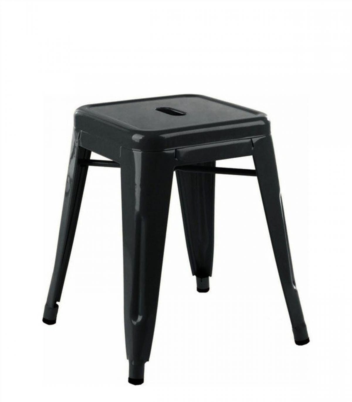 Taburete TOL EK LIMITED 46, bajo, acero, negro