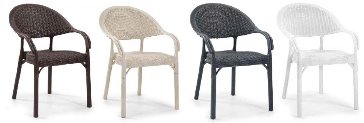 Sillón TORREMOLINOS, apilable, patas metálicas, polipropileno capuccino