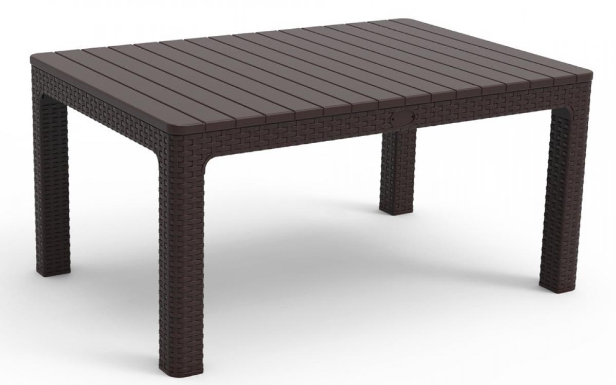 Mesa ALBUFEIRA, baja, polipropileno marrón chocolate, 90 x 60 cms