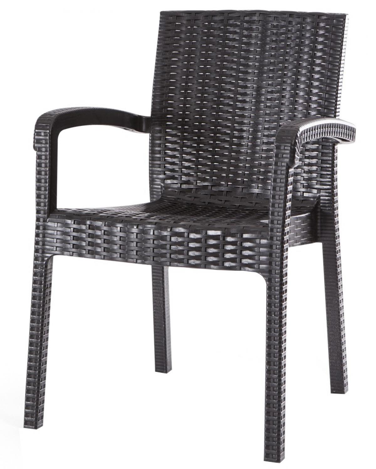 Sillón MALIBÚ, apilable, polipropileno marrón chocolate