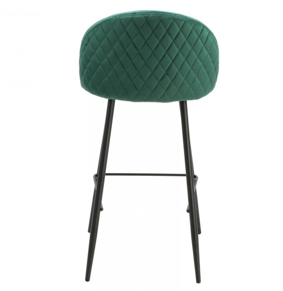 Taburete MAGDA NEW, metal, tapizado velvet verde