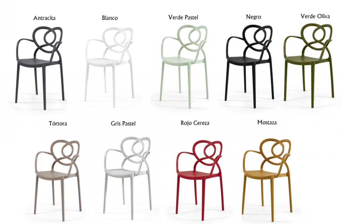 Sillón LOVE, apilable,  polipropileno antracita