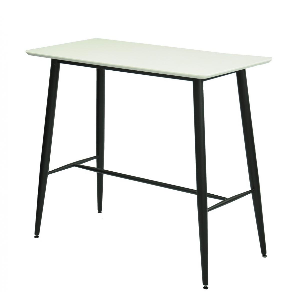 Mesa alta NITRA, metal, tapa blanca, 120 x 60 cms