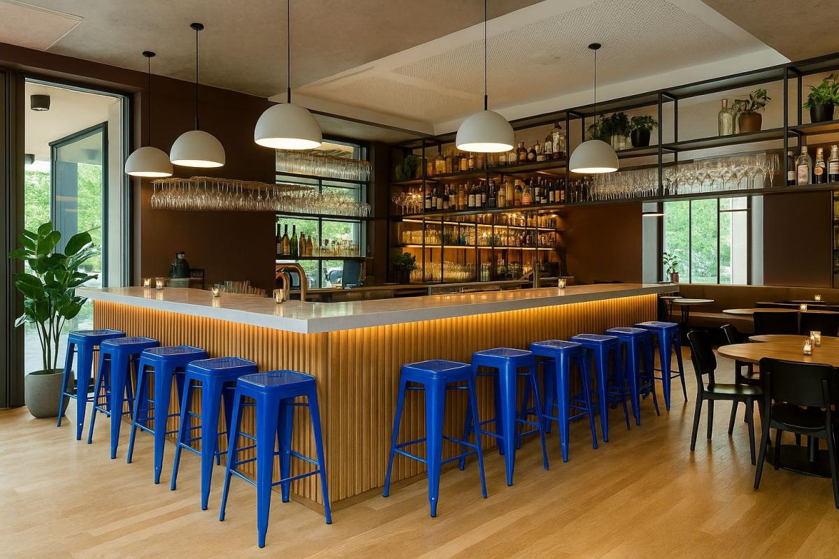 Taburete TOL EK LIMITED, acero, azul