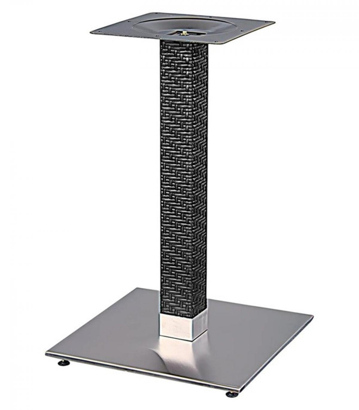 Base de mesa OLBY 72, columna revestida, base de acero de 8 mm. 45 x 45 cm, altura 72 cmsss
