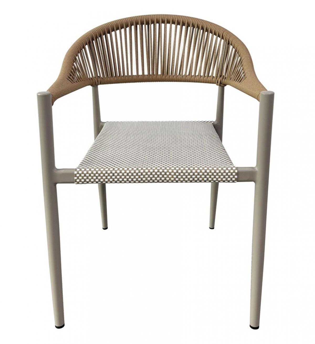 Sillón MÓNACO, apilable, aluminio, ratán y teslin