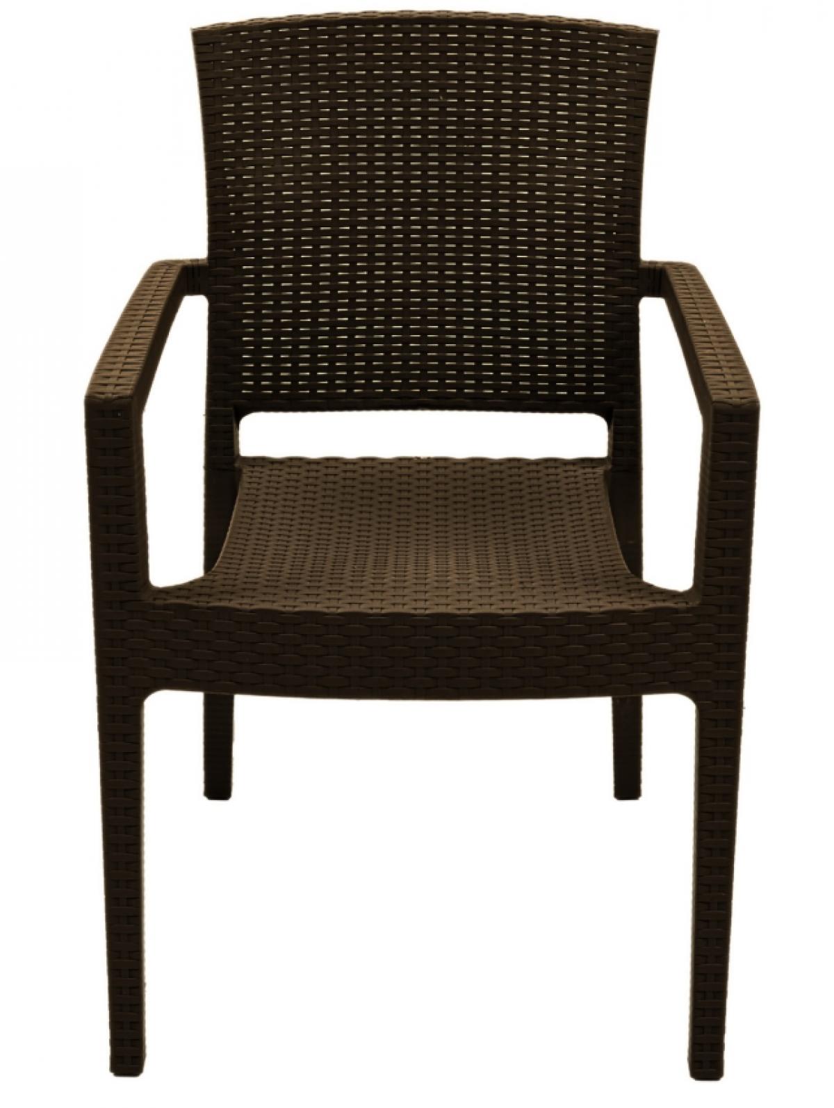 Sillón LARRY, apilable, polipropileno marrón chocolate