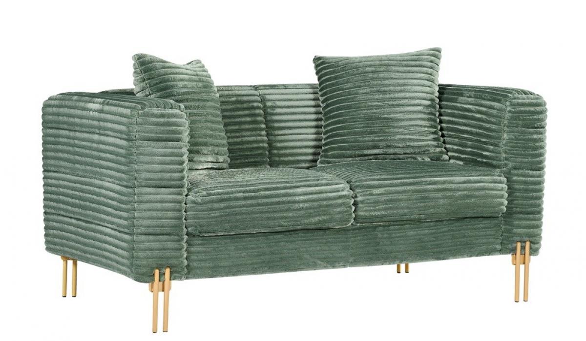 Sofá LARIOS, 2 plazas, tejido corduroy verde claro