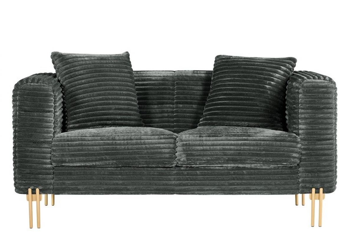 Sofá LARIOS, 2 plazas, tejido corduroy gris