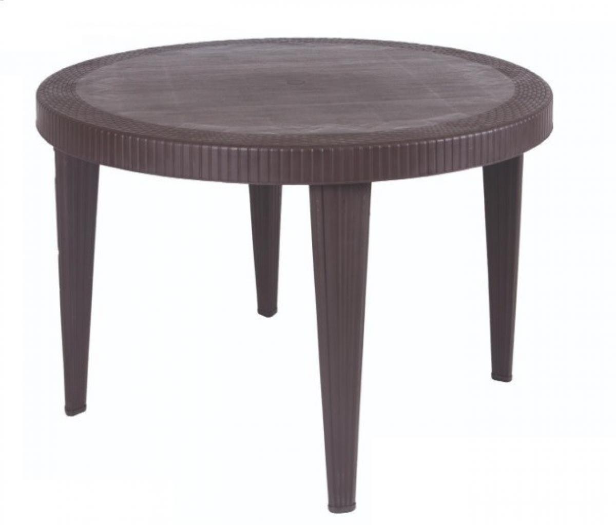 Mesa KATIA, polipropileno marrón chocolate, 110 cms de diámetro