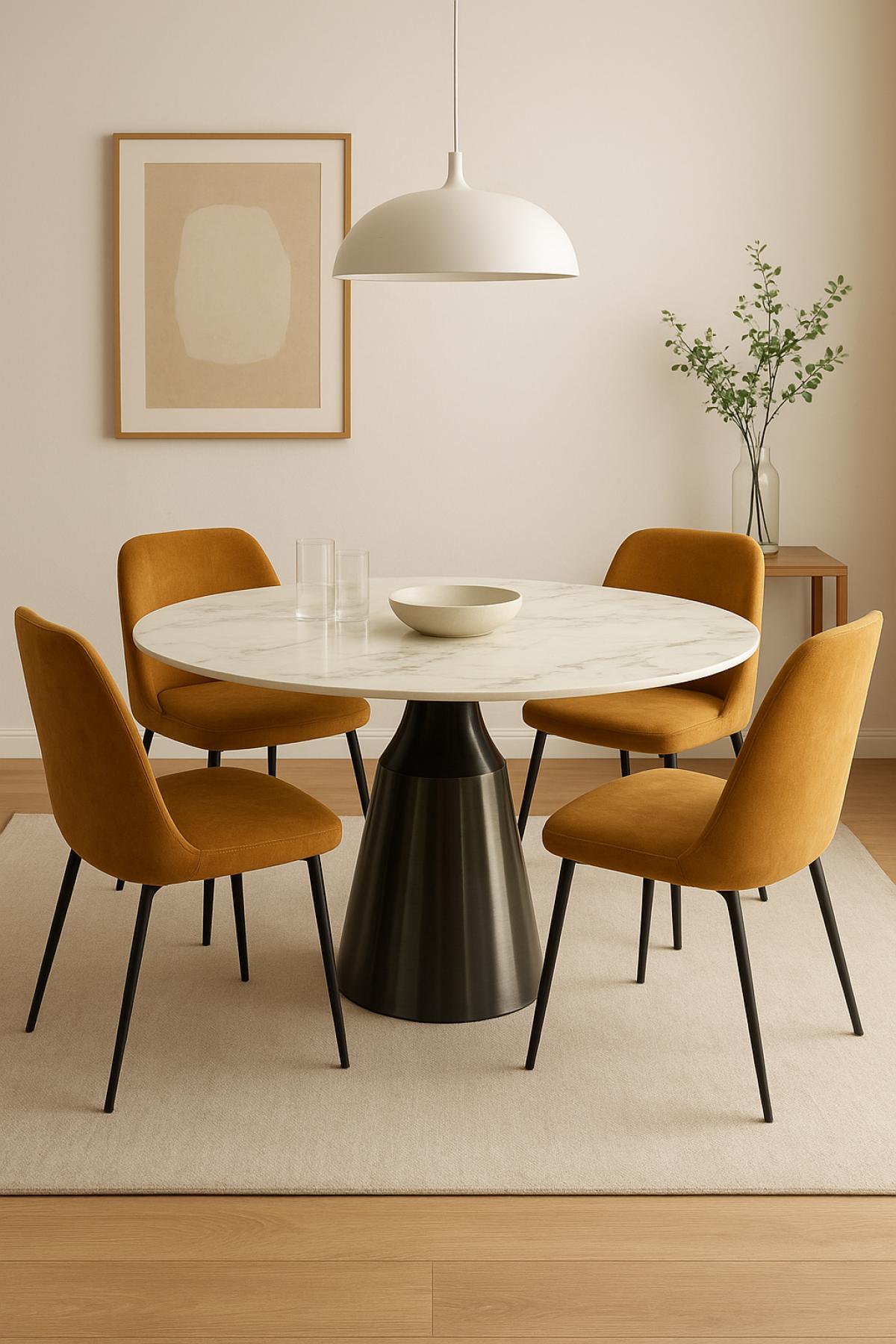 Mesa NAIDA, metal, tapa de cerámica, 120 cms de diámetro