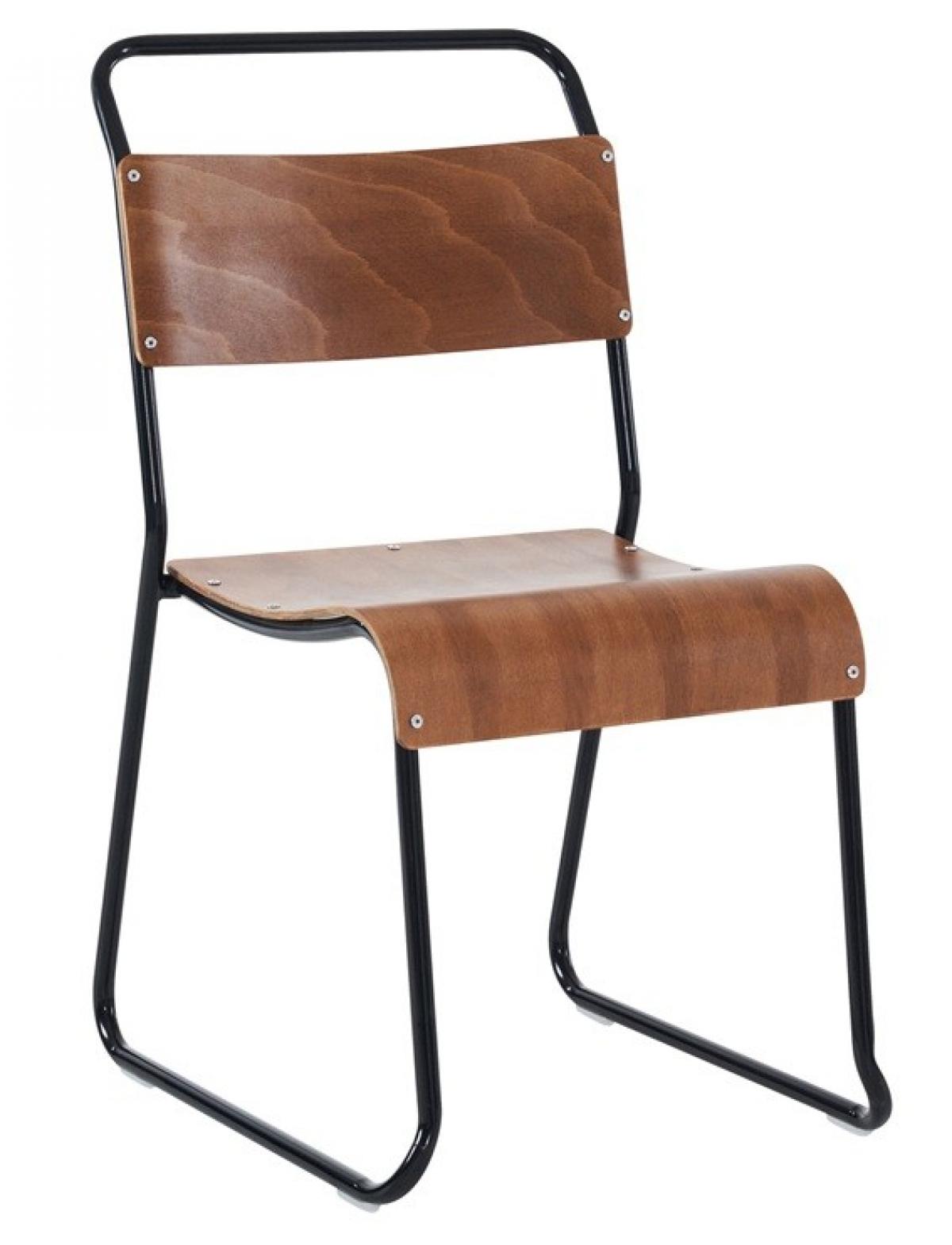 Silla LIVERPOOL, apilable, negra, contrachapado de abedul