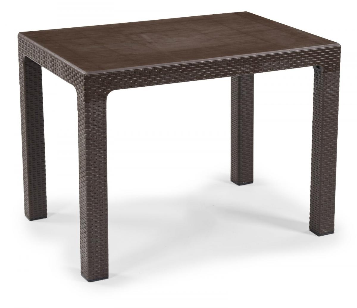 Mesa MIJAS, polipropileno marrón chocolate, 100 x 70 cms