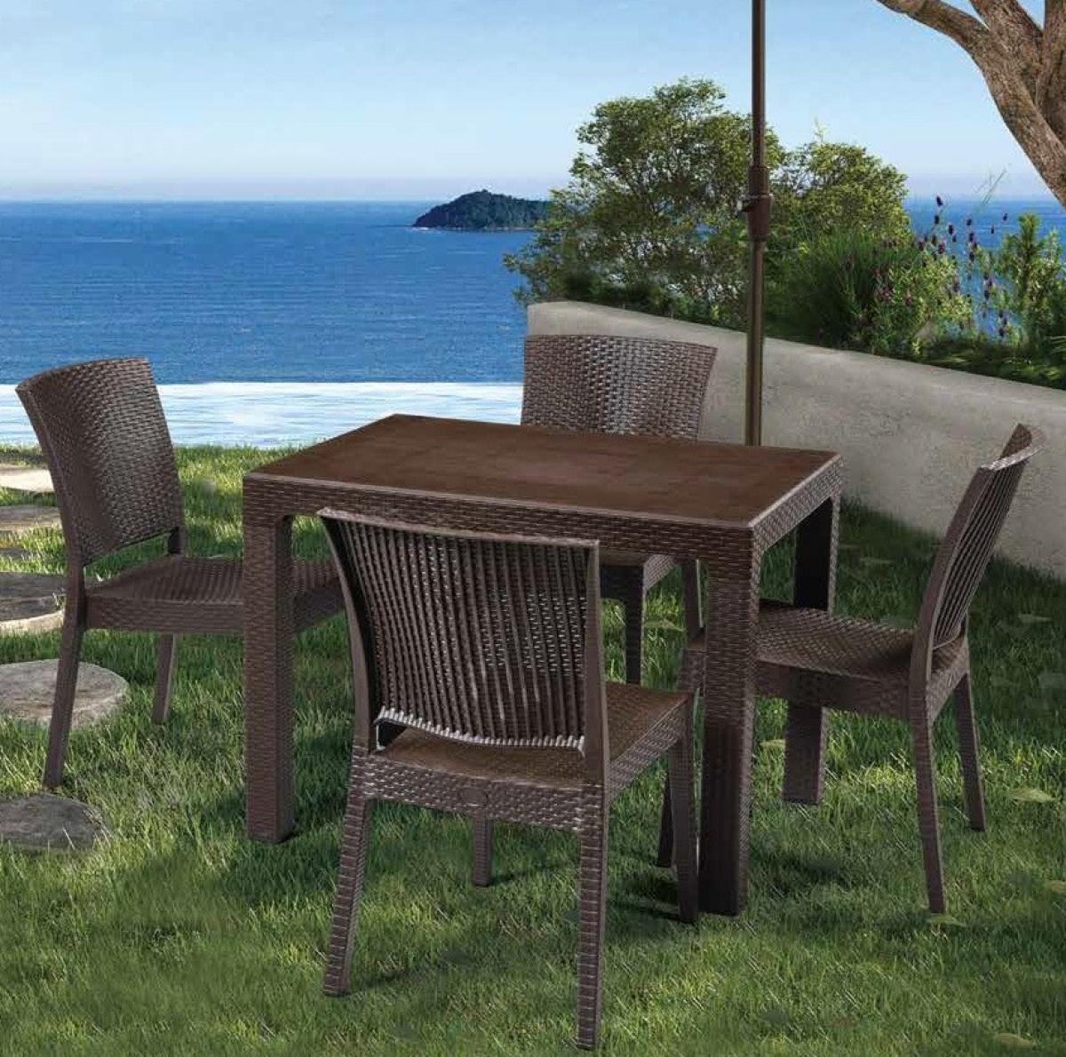 Mesa MIJAS, polipropileno marrón chocolate, 100 x 70 cms