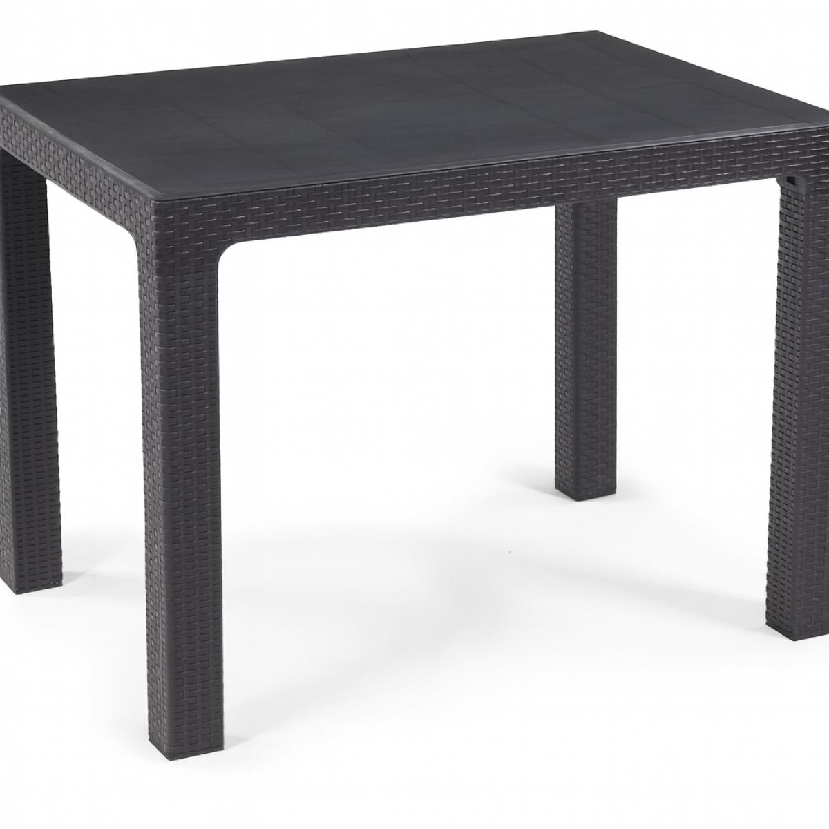 Mesa MIJAS, polipropileno antracita, 100 x 70 cms