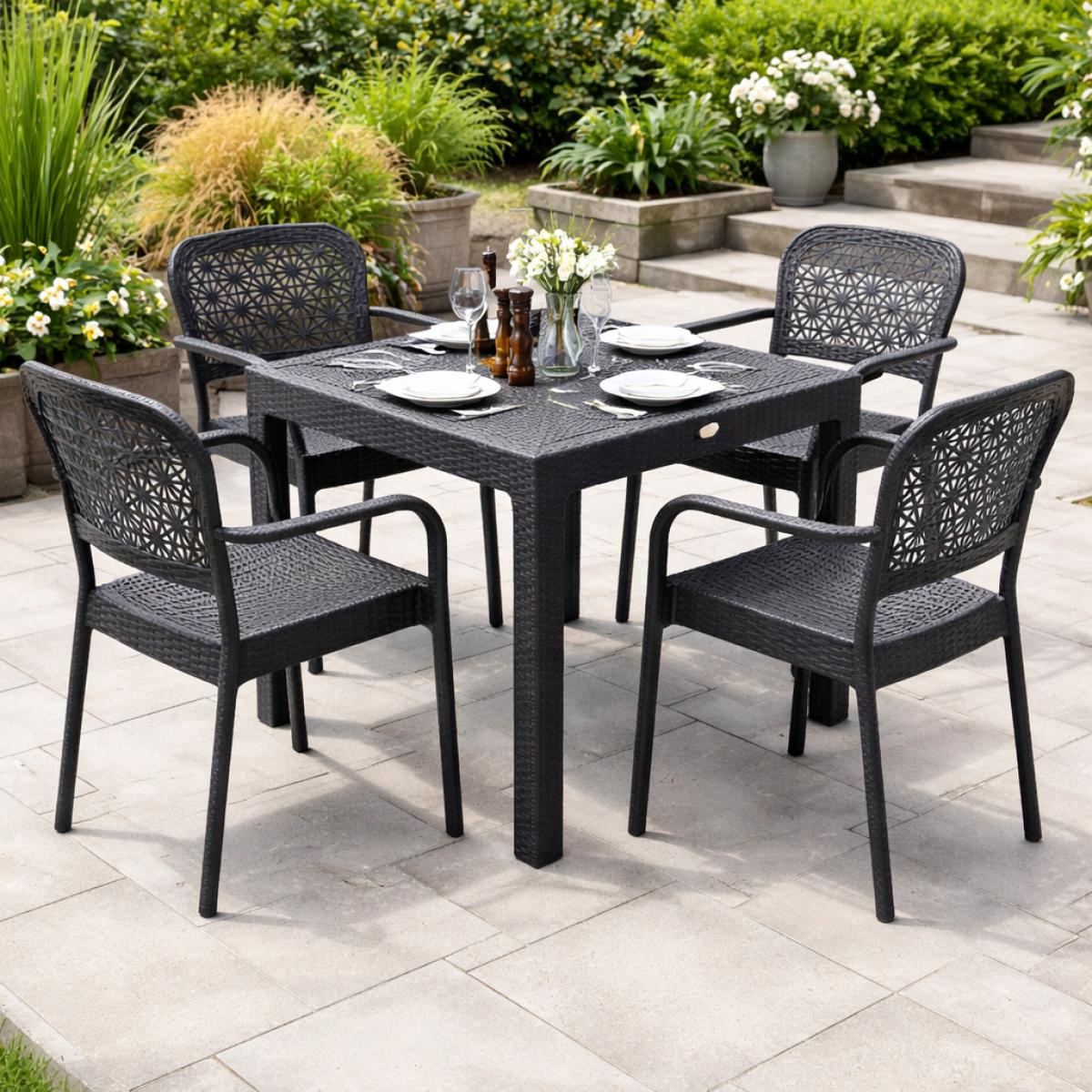 Sillón LATOJA, apilable, polipropileno antracita